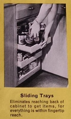 Sliding Trays in 1950s-60s Kitchen Cabinets