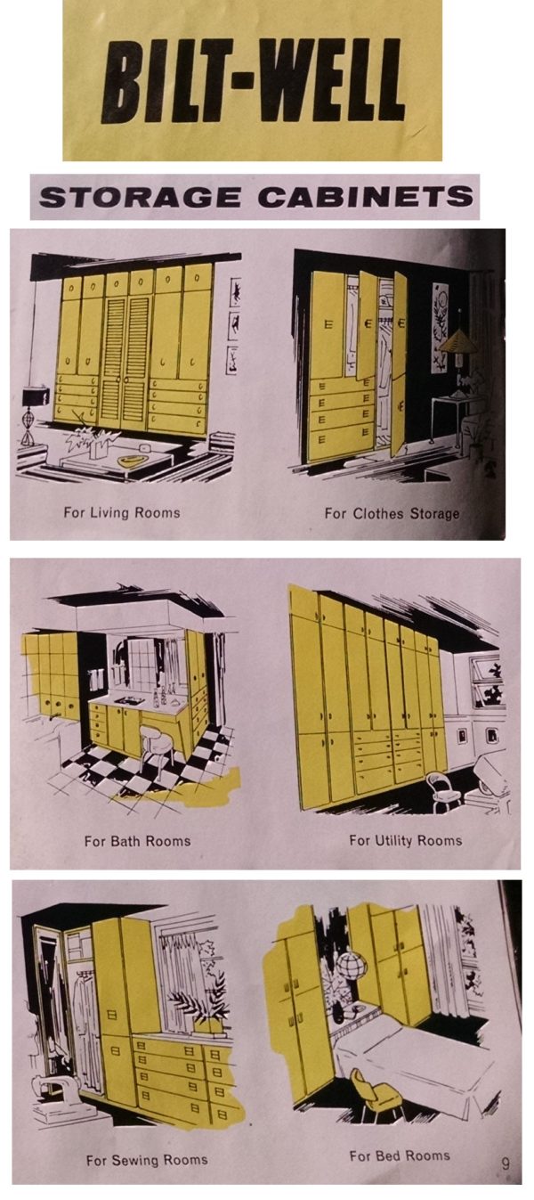 Vintage Graphic Design - BILT-WELL Cabinets - Storage Solutions for Different Rooms