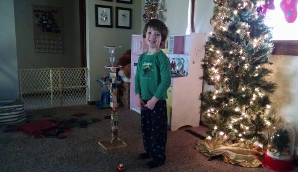 Jack builds a tower on the last day of Advent Calendar