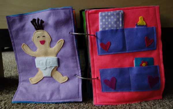 Finished Felt Quiet Books 3 - Change the baby's diaper spread