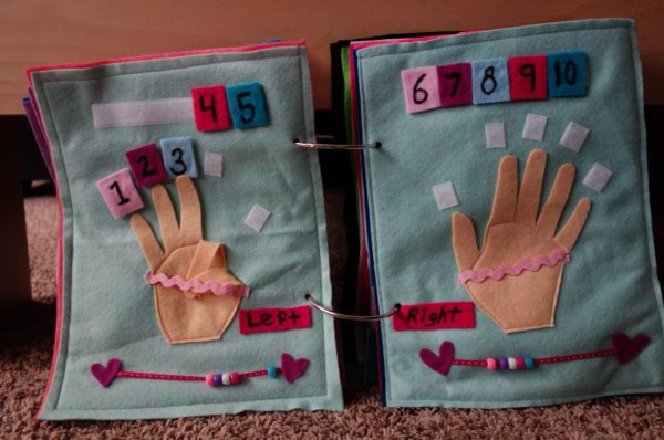 Finished Felt Quiet Books 5 - Let's make finger numbers spread