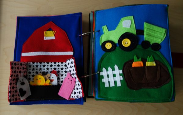 Finished Felt Quiet Books 6a - Lets Talk About Farm Life spread