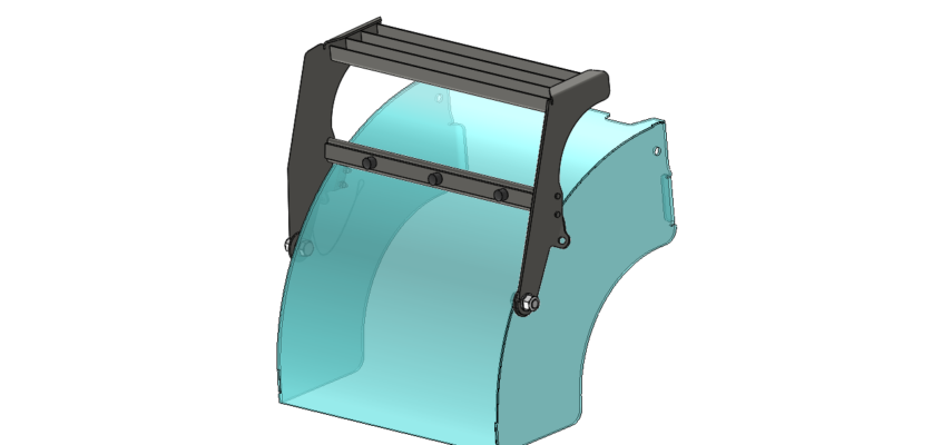 track undercarriage fender flip-up step Animation