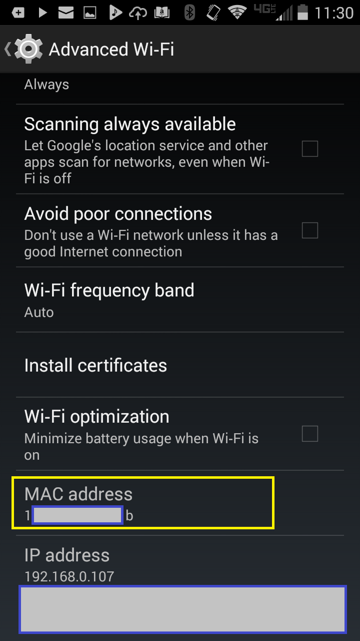 get phone mac address with kali linux