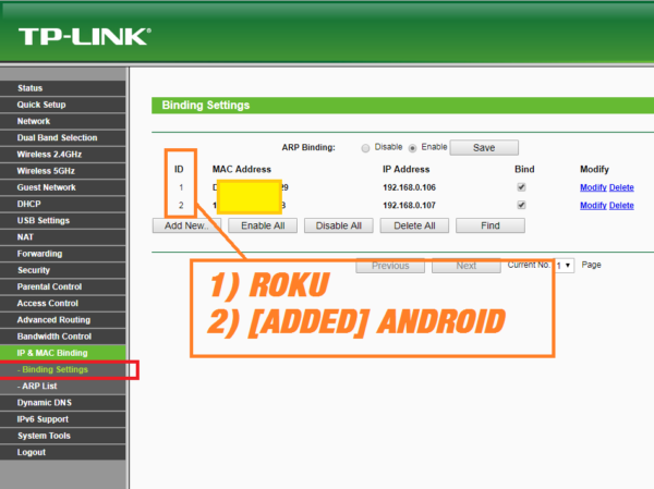 WIFI ROUTER - BIND MAC ADDRESS TO IP TO GET ANDROID PHONE CONNECTED TO INTERNET 2