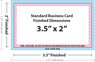 standard business card size template