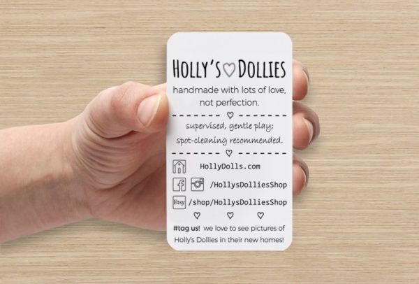 Vistaprint.com HOLLY'S DOLLIES BIZ CARD TAG preview