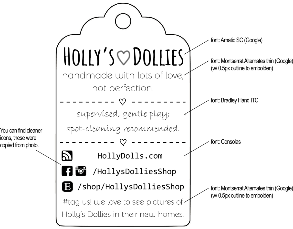 HOLLY'S DOLLIES BOX TAG - (Annoying) STYLE GUIDE