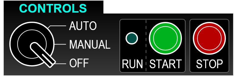 Controls UI – Cluster – OFF STATE – Selector Switch, Buttons, Status ...