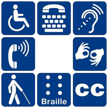 Disability symbols: Consider that not all people can read web pages the same way. As many as 25% of the world’s Internet users have visual, auditory or mobility disability.
