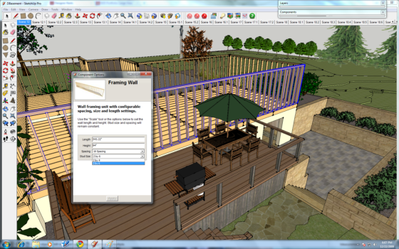Sceenshot of Google SketchUp Dynamic Components menu