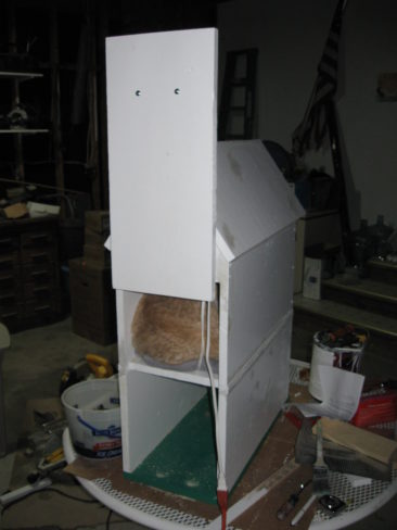 Cat House - Unfinished, Back Door Open