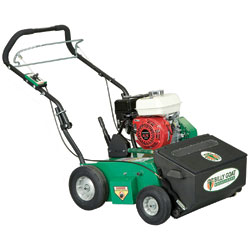 Overseeder - lawn seeding machine with hopper and verti-cutter blades