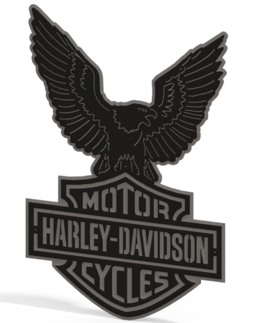 Harley Davidson Logo & Eagle - 2 Piece Steel Wall Decoration 1