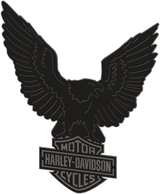 Harley Davidson Logo & Eagle - 2 Piece Steel Wall Decoration 3