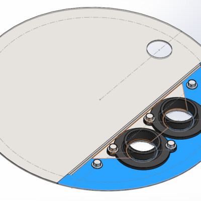 CUSTOM LIFT STATION COVER AND PIPE FLANGE HARDWARE ASSEMBLY (CAD SCREENSHOT)