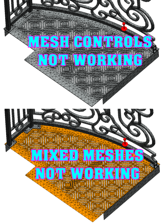 Curved Balcony SolidWorks Simulation Mixed Mesh & Mesh Controls Issues