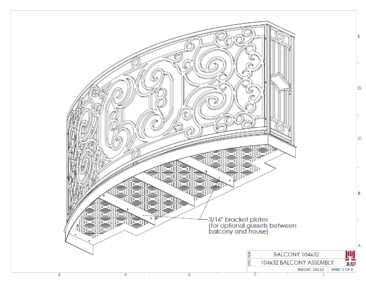 Curved balcony fabrication layout print 5