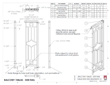 Curved balcony fabrication layout print 8