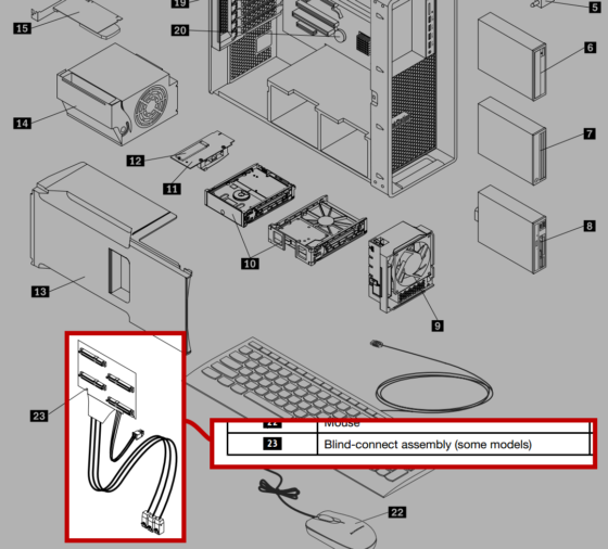 Lenovo ThinkStation FLEX ADAPTER - Blind Connect Assembly (BAC ) with SAS Cables
