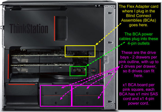 Lenovo tower Workstation ThinkStation P500 Blind Connect Drive Bays