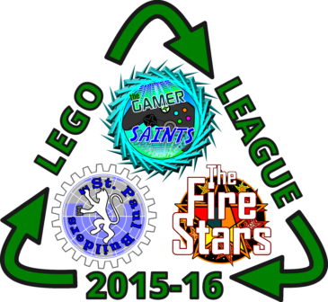 3 ST PAUL LEGO LEAGUE LOGOS - RECYCLING THEME - BLACK LINES