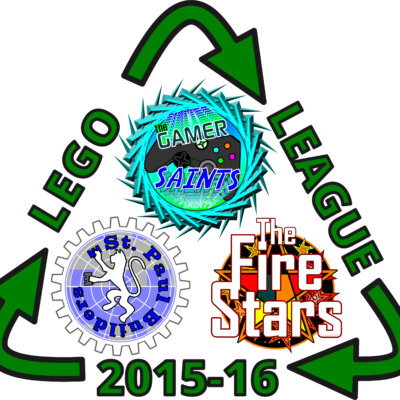 3 ST PAUL LEGO LEAGUE LOGOS - RECYCLING THEME - BLACK LINES