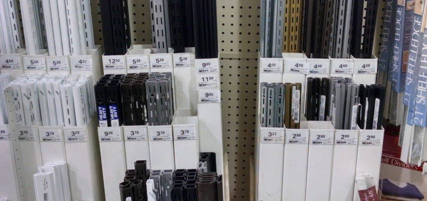 Shelf Standards at hardware store