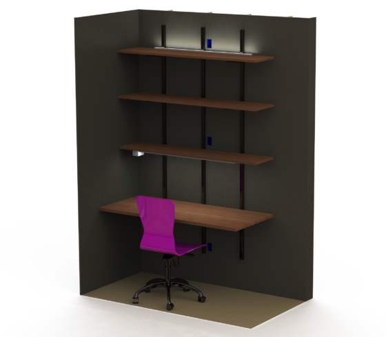 Holly work center model render with PV360 LED effects