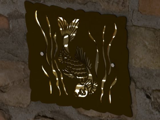 DECORATIVE KOI HARDSCAPE LIGHT SCREEN RENDER 3