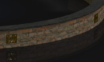 DECORATIVE KOI HARDSCAPE LIGHT SCREEN RENDER WALL