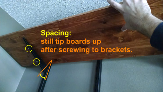 Space shelf with Duplo Lego before screwing to brackets 3