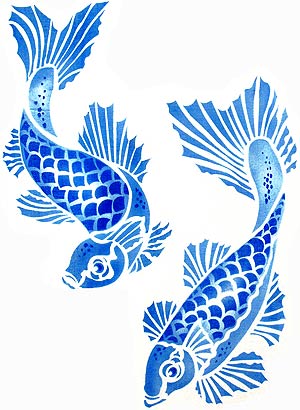 Unattributed Koi Carp Graphic, inspiration for steel light baffles
