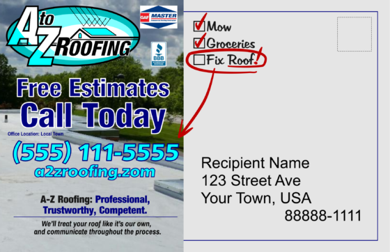 ROOFING FLYER POSTCARD MAILER 20160725 B
