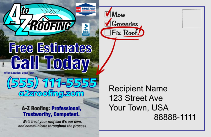 ROOFING FLYER POSTCARD MAILER 20160725 B