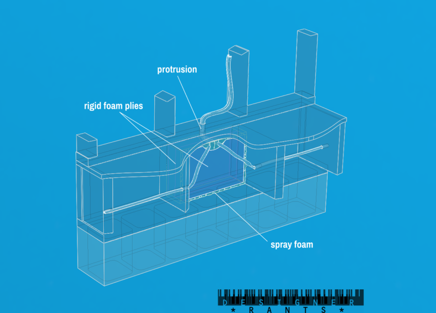 BAND SILL FOAM BOARD COMPOSITE BLUEPRINT GRAPHIC WITH PROTRUSION