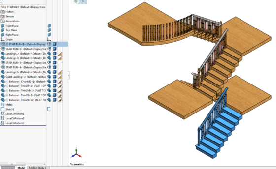 COPPER BRONZE STAIRCASE BALUSTERS CAD 1