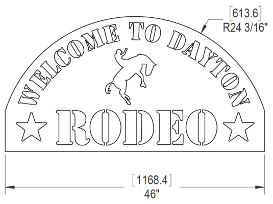 DAYTON RODEO SIGN 46 X 24IN VSN