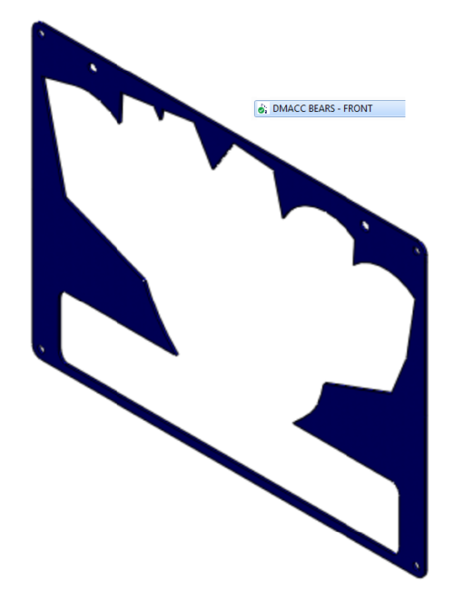 DMACC BEARS LOGO SIGN CAD FILES - 3PC VSN - FRONT PLATE