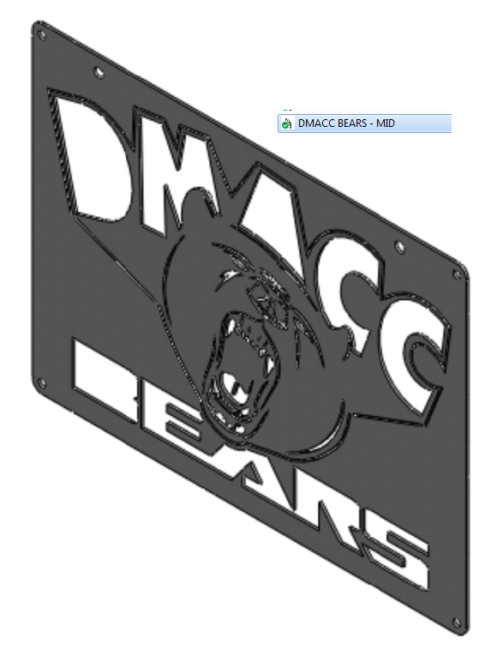 DMACC BEARS LOGO SIGN CAD FILES - 3PC VSN - MID PLATE