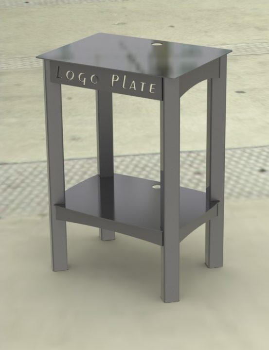 POPCORN MAKER STAND RENDER 1A -- DARK SILVER PAINT