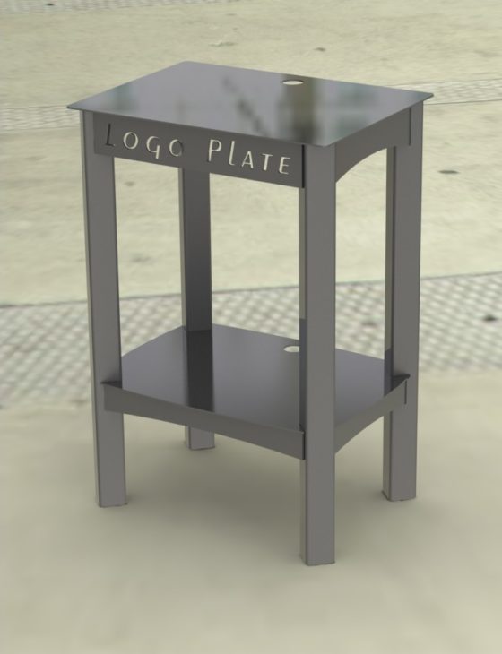 POPCORN MAKER STAND RENDER 1A -- DARK SILVER PAINT