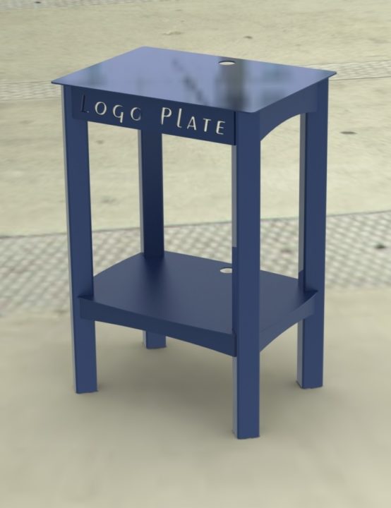 POPCORN MAKER STAND RENDER 1C -- BLUE PAINT