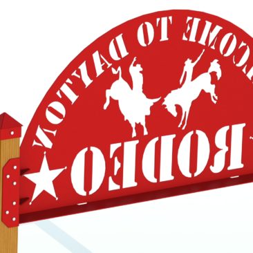 RENDER - DAYTON RODEO WELDED SIGN ASSEMBLY 95IN REAR 1
