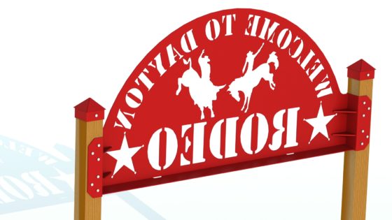 RENDER - DAYTON RODEO WELDED SIGN ASSEMBLY 95IN REAR 1