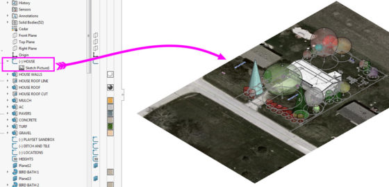 Landscaping Plan in CAD - add sat image from property tax assessor for plot maps