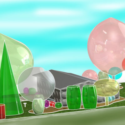RENDERING - Landscaping Site Plan - SolidWorks CAD - cartoon 3 Sky