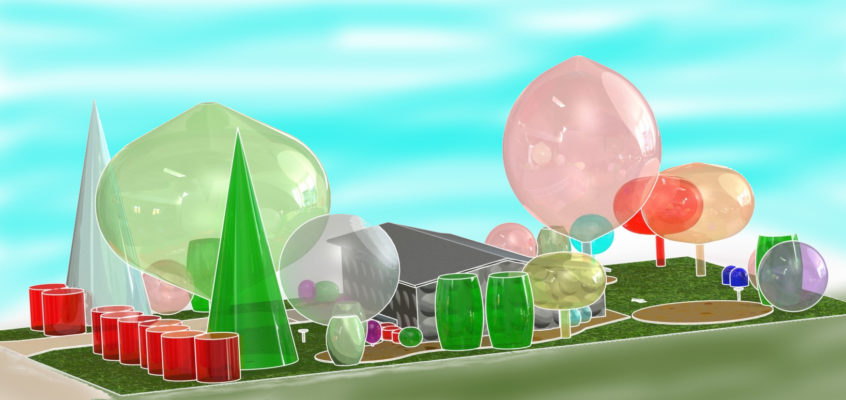 RENDERING - Landscaping Site Plan - SolidWorks CAD - cartoon 3 Sky