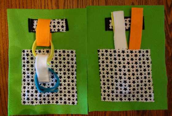 Cloth "Quiet Book" Pages, from Holly's latest hand-made children's activity books - This is how we make a chain