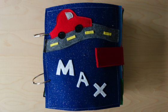 Finished Felt Quiet Books 1a - Front Cover Car on Road for Max